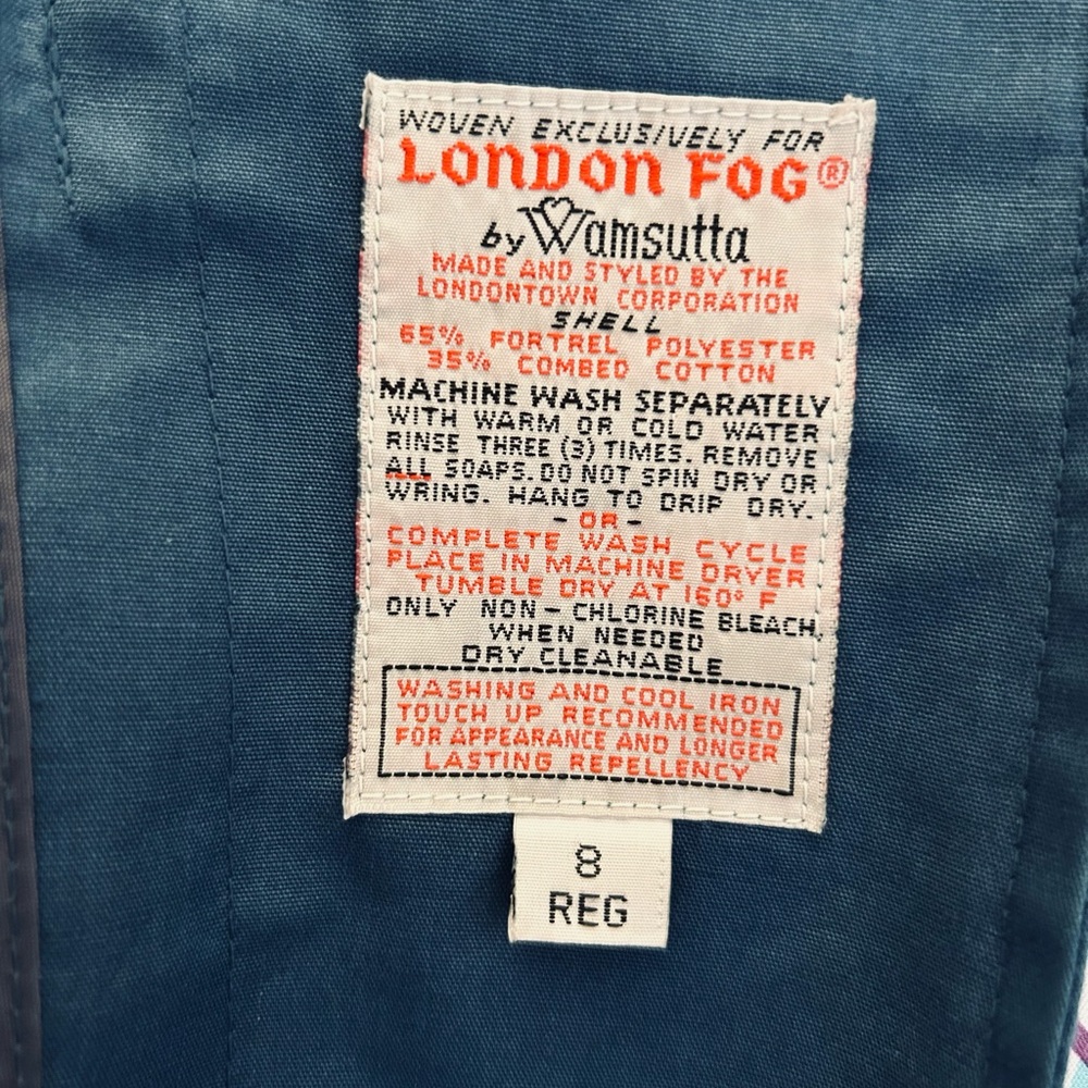 London Fog Vintage Blue Trench Rain Coat Womens Size 8 Regular - Picture 2 of 15